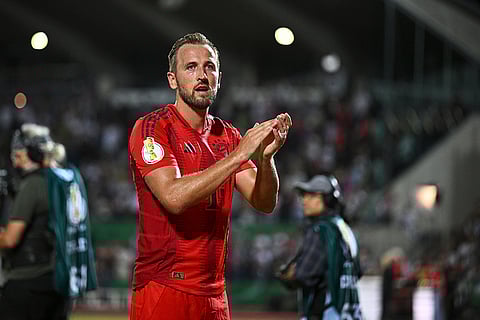 DFB-Pokal Ulm vs Bayern Munich: Bayern's Harry Kane a celebrates after match against Ulm